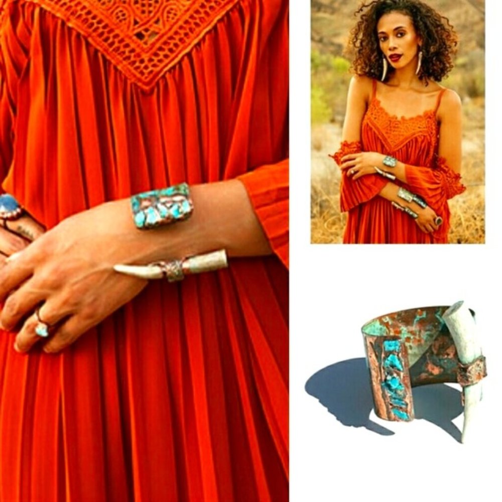 FP Ouroboros Designs Turquoise Cuff Bracelet